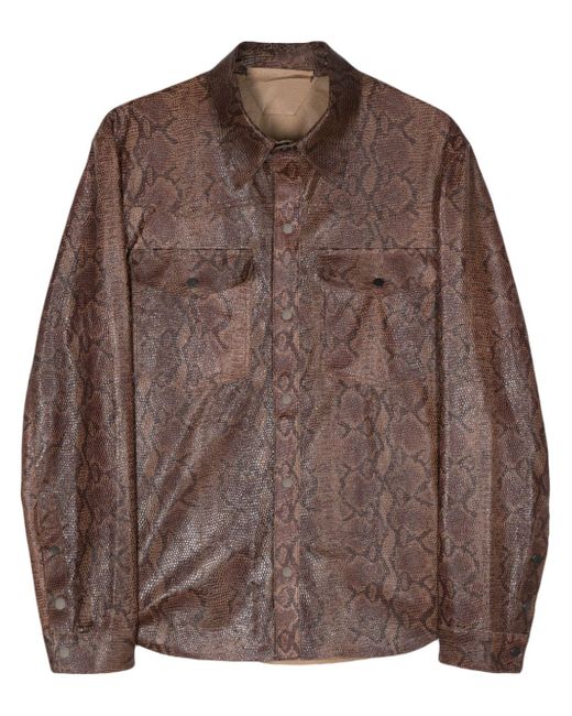 Salvatore Santoro snake-print leather jacket