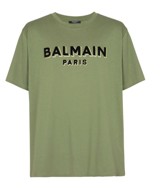 Balmain logo-flocked T-shirt
