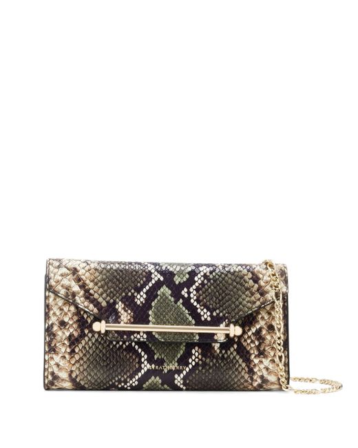Strathberry Multrees snakeskin-effect clutch bag