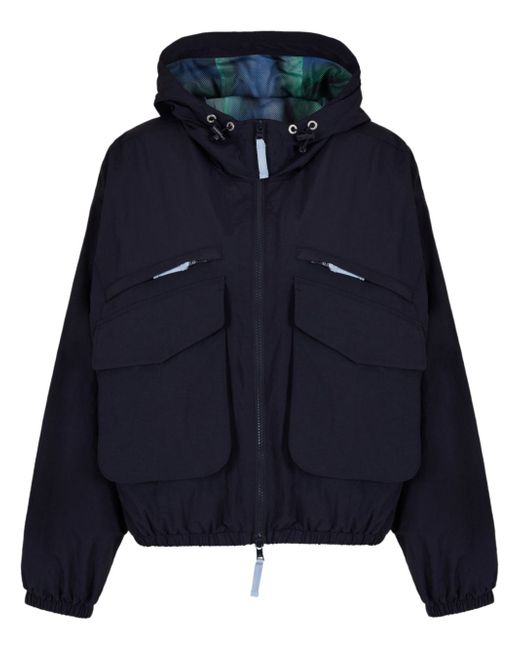 Armani Exchange panelled hooded cropped jacket