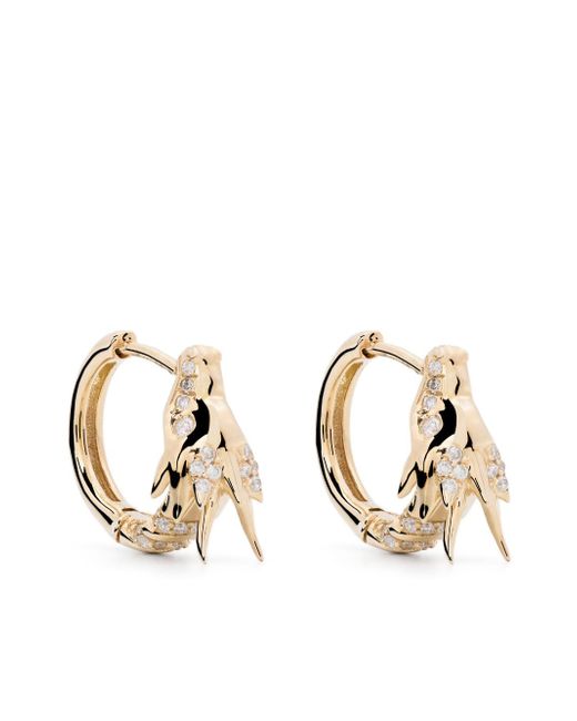 Adina Reyter 14kt yellow Dragon hoop diamond earrings