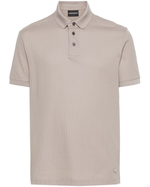 Emporio Armani patterned-jacquard polo shirt