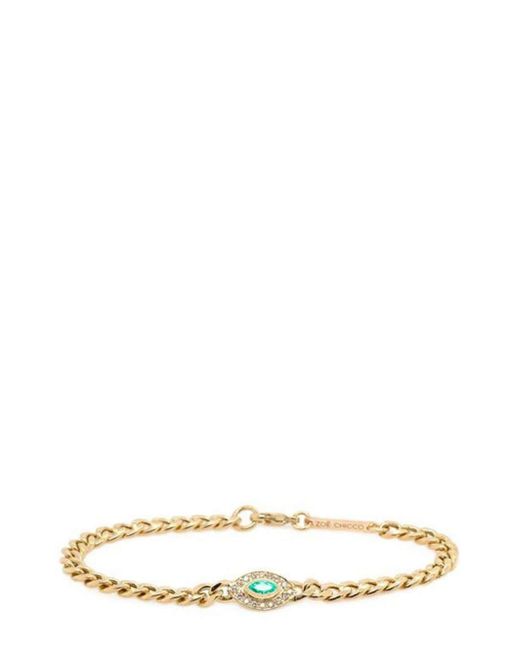 Zoe Chicco 14kt yellow Halo emerald and diamond bracelet