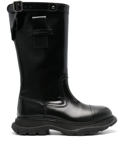 Alexander McQueen mid-calf leather boots