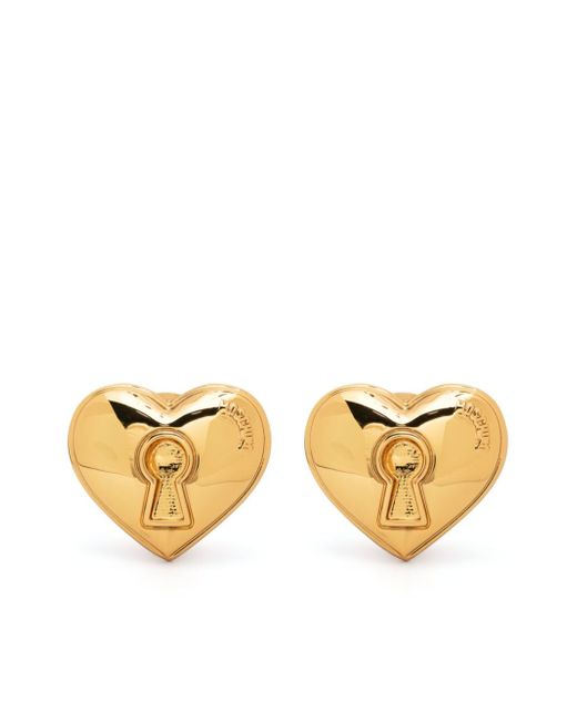 Moschino logo-embossed heart-motif earring