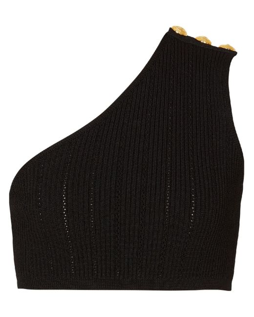 Balmain asymmetric knit top