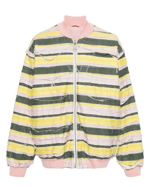 Khrisjoy striped distressed oversize denim jacket