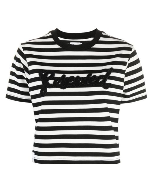 Izzue patch-detail stripe-pattern T-shirt