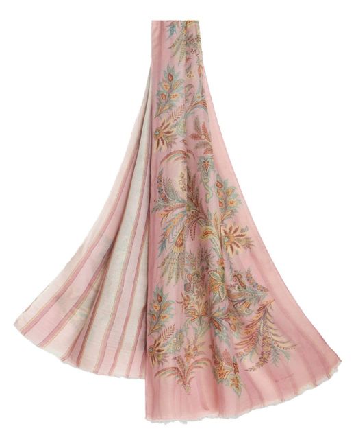 Etro floral-print frayed scarf