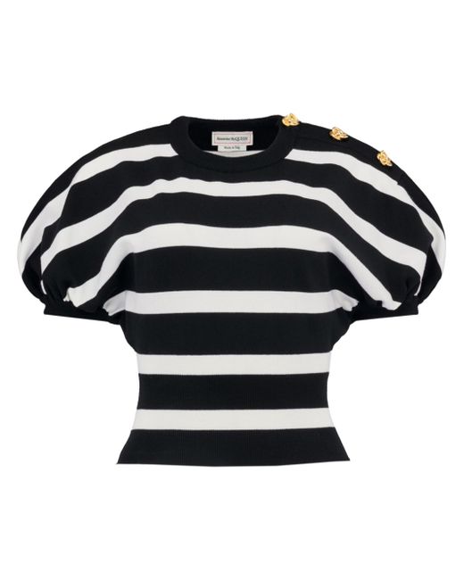Alexander McQueen cocoon-sleeve striped jumper