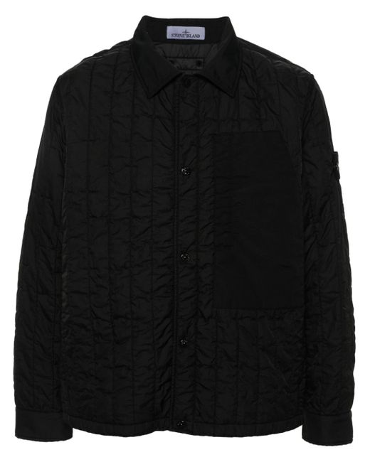 Stone Island crinkled quilted shirt jacket