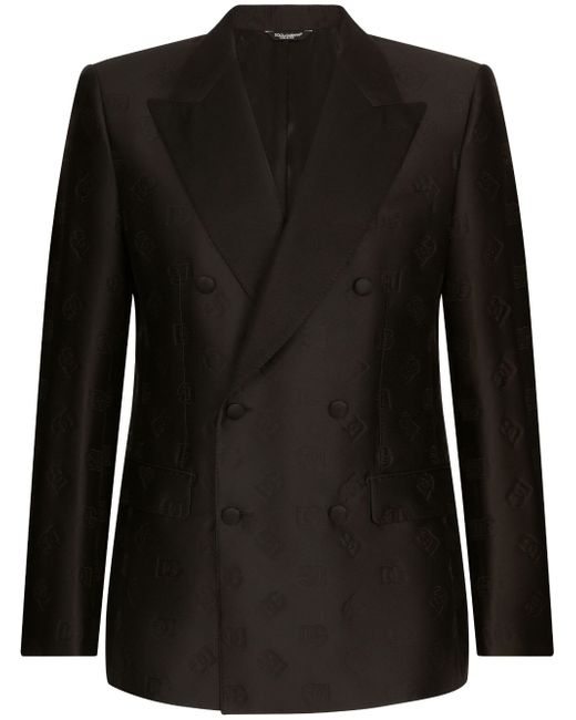 Dolce & Gabbana double-breasted monogram-print suit