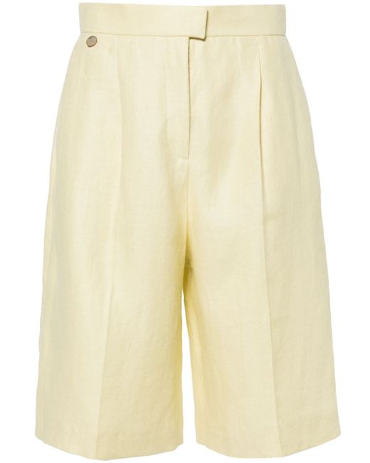 Agnona pleated linen shorts