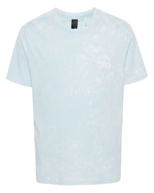 Moose Knuckles logo-printed bleach-effect T-shirt