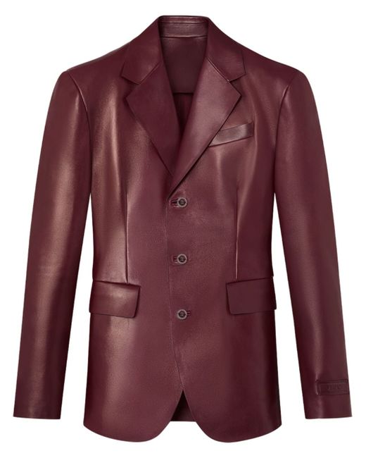 Versace single-breasted leather blazer