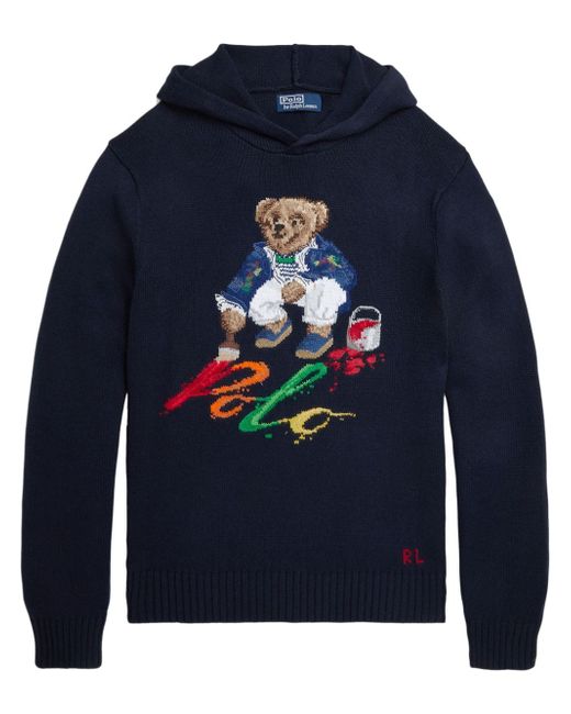 Polo Ralph Lauren Polo Bear intarsia-knit hoodie