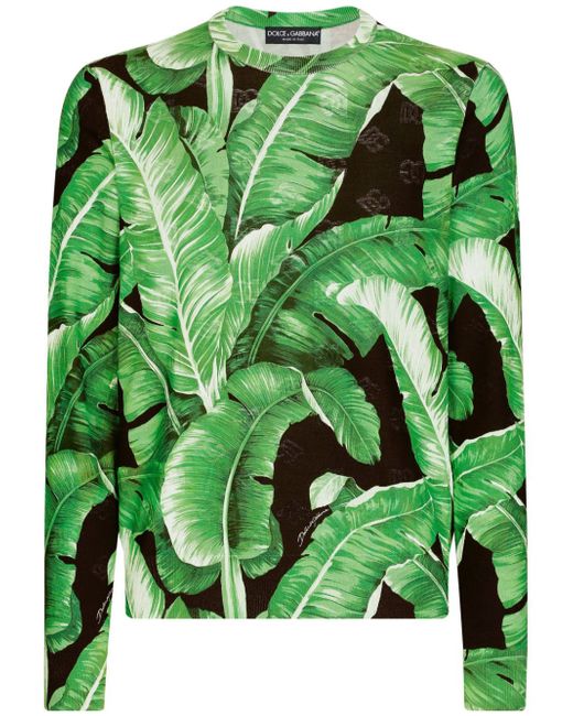 Dolce & Gabbana leaf-pattern jumper