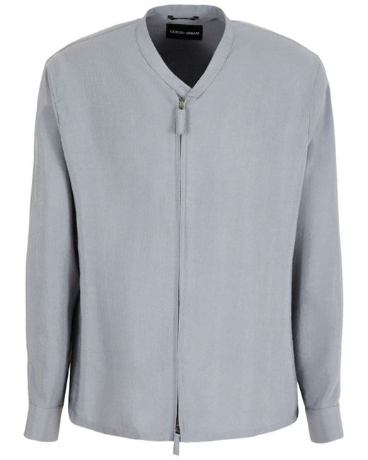 Giorgio Armani collarless silk-blend jacket