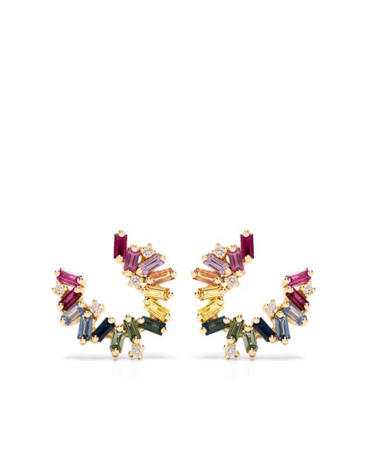 Suzanne Kalan 18kt Bold Burst sapphire and diamond earrings