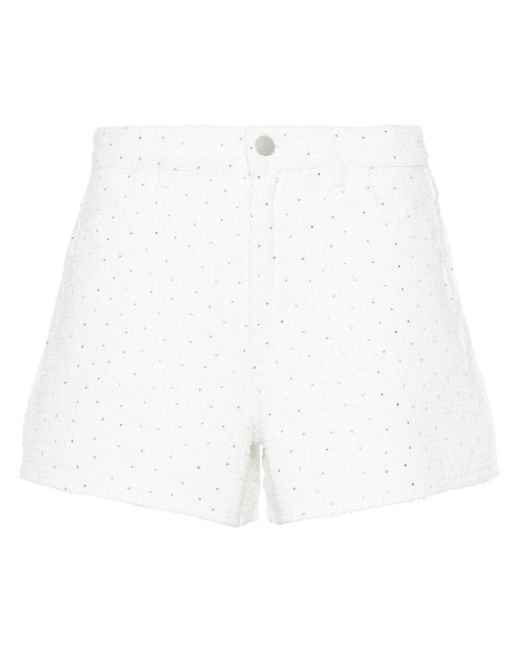 Maje rhinestone-embellished cotton denim shorts
