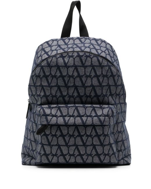 Valentino Garavani monogram-pattern zipped backpack