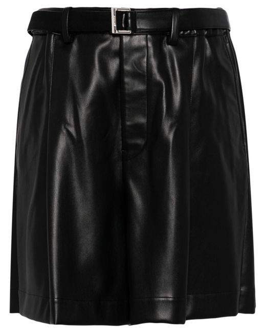 Sacai belted pleated shorts