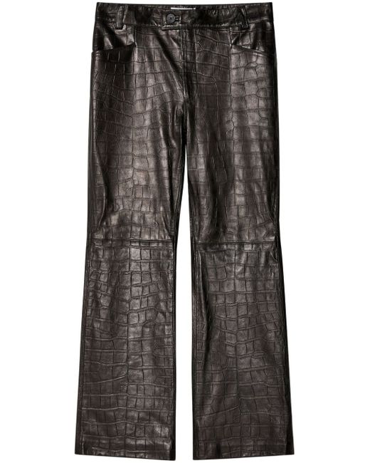 Ernest W. Baker crocodile-embossed leather trousers