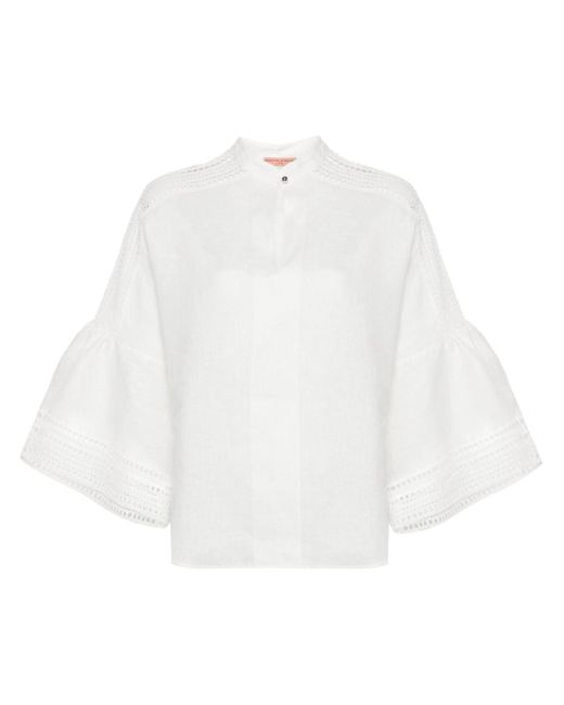 Ermanno Scervino lace-trimmed linen blouse