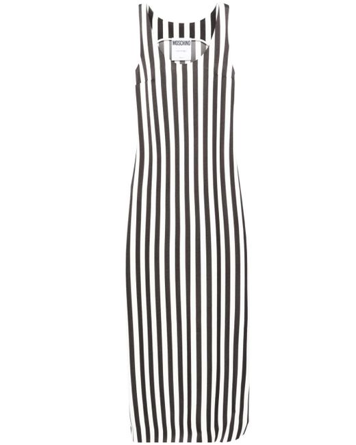 Moschino scoop-neck striped long dress