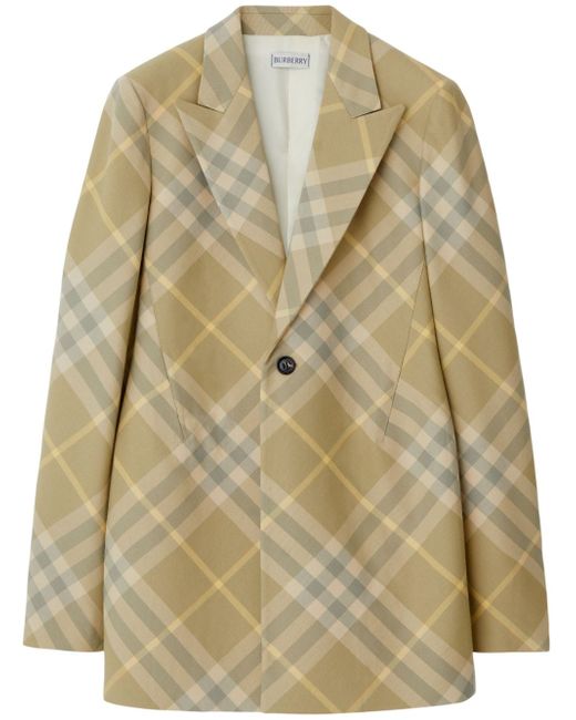 Burberry checked tailored single-breasted blazer