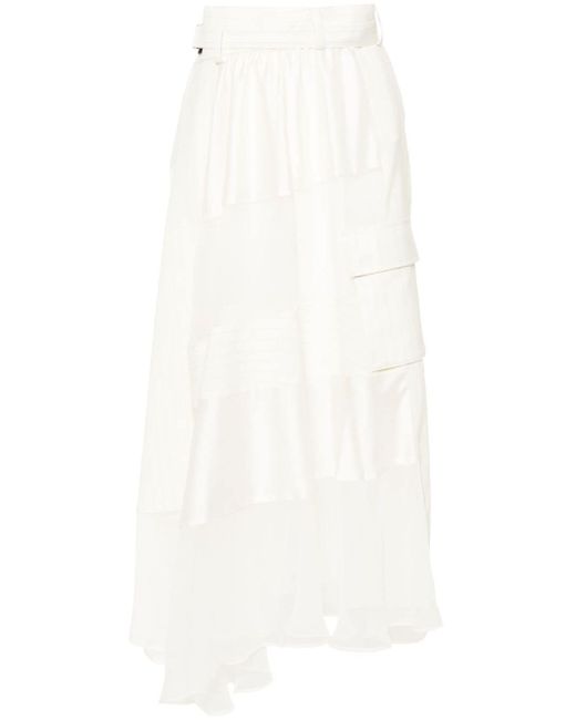Sacai asymmetric panelled skirt