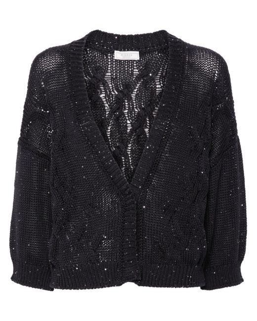 Peserico sequin-embellished knitted cardigan