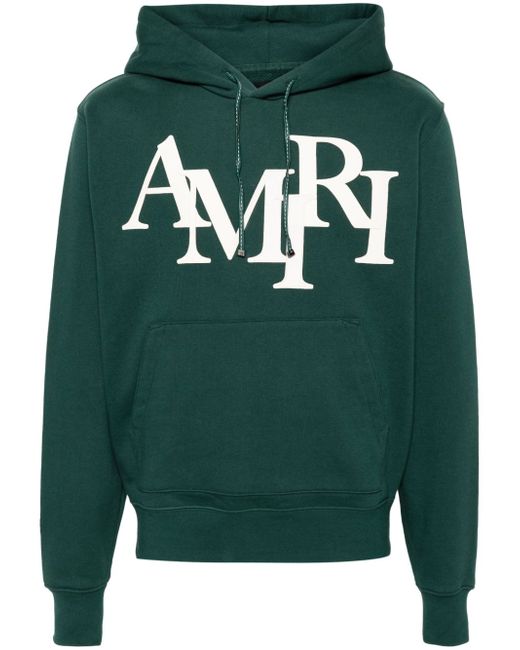 Amiri logo-appliqué cotton hoodie