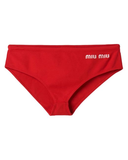 Miu Miu logo-print bikini bottoms