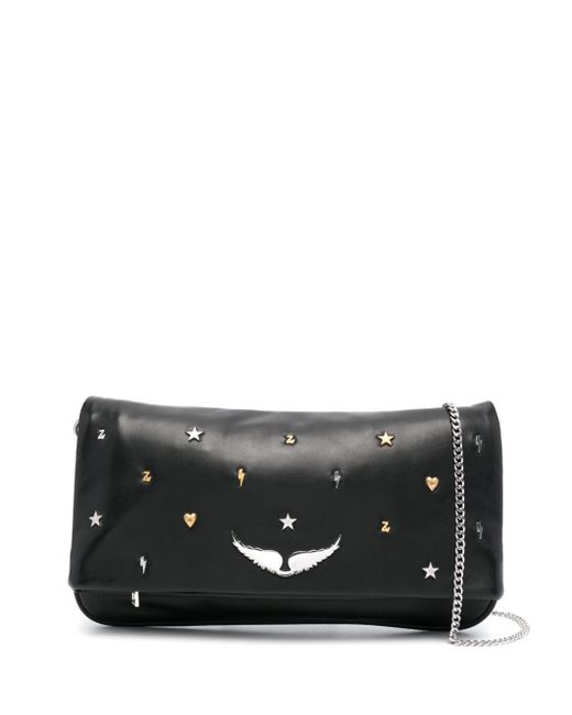 Zadig & Voltaire Rock Lucky Charms leather clutch bag