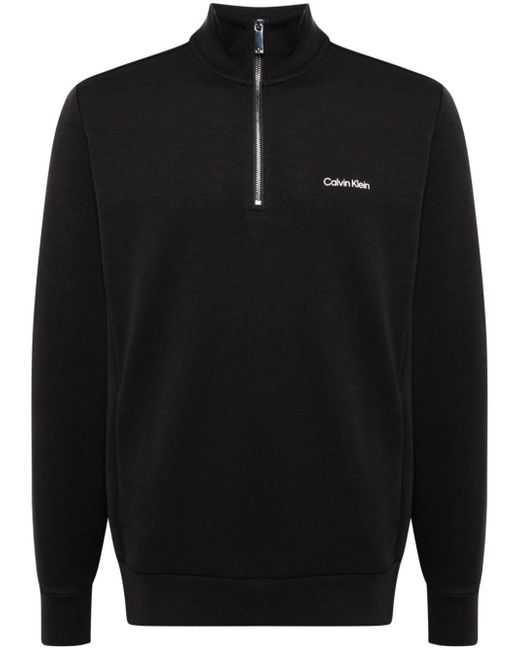Calvin Klein logo-print quarter-zip sweatshirt