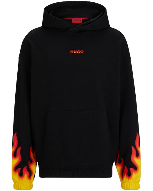 Hugo Boss flame-print hoodie