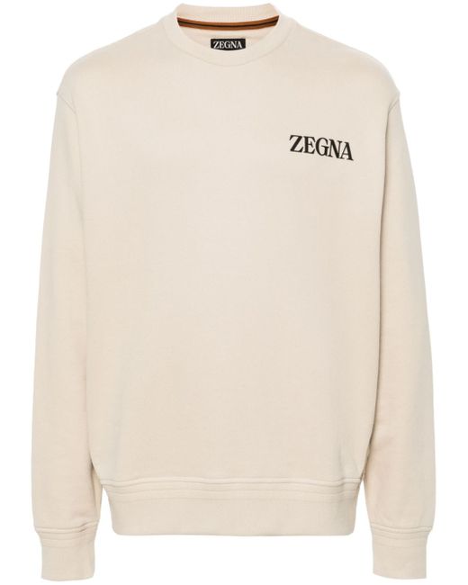 Z Zegna rubberised-logo cotton sweatshirt