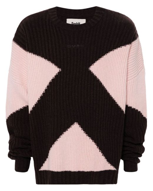GmBH geometric-pattern knitted jumper