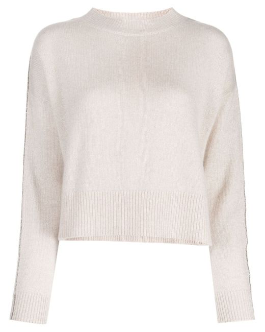 N.Peal lurex-detail cashmere jumper