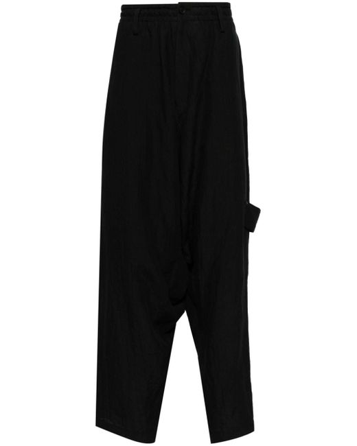 Yohji Yamamoto linen drop-crotch trousers