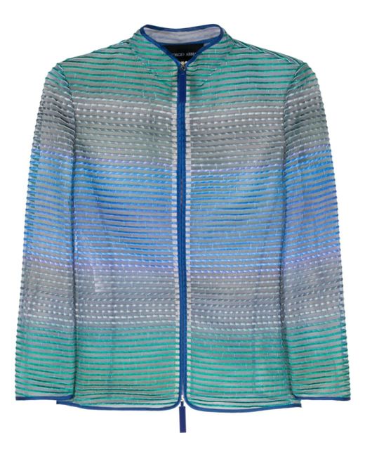 Giorgio Armani semi-sheer striped jacket