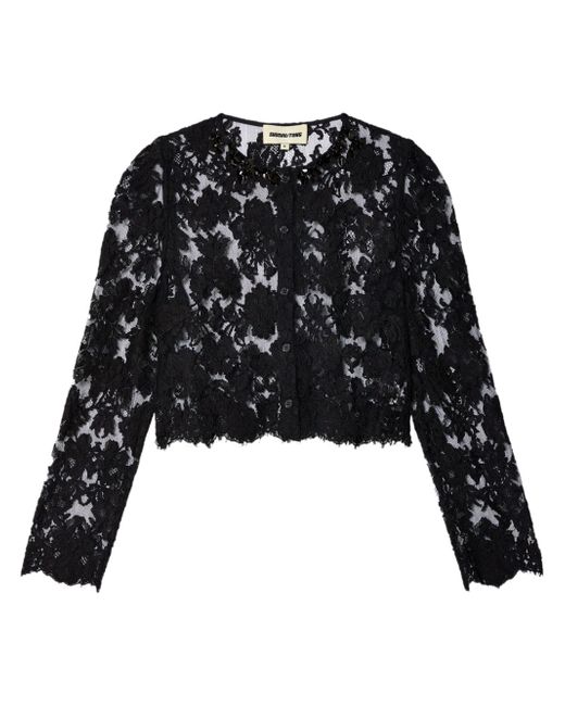 Shushu-Tong floral-lace button-front cardigan