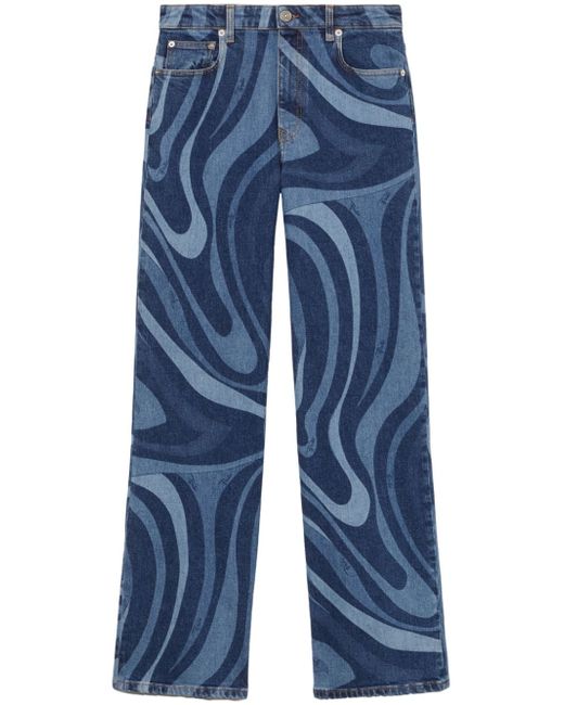 Pucci Marmo-print straight-leg jeans