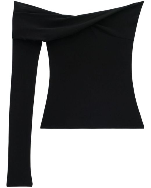 Courrèges twisted single-sleeve jersey top