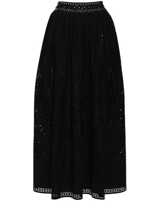Alberta Ferretti lace-detail maxi skirt