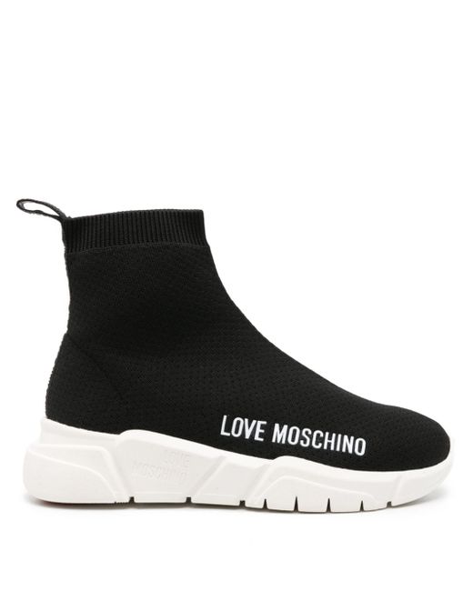 Love Moschino logo-appliqué sock-ankle sneakers