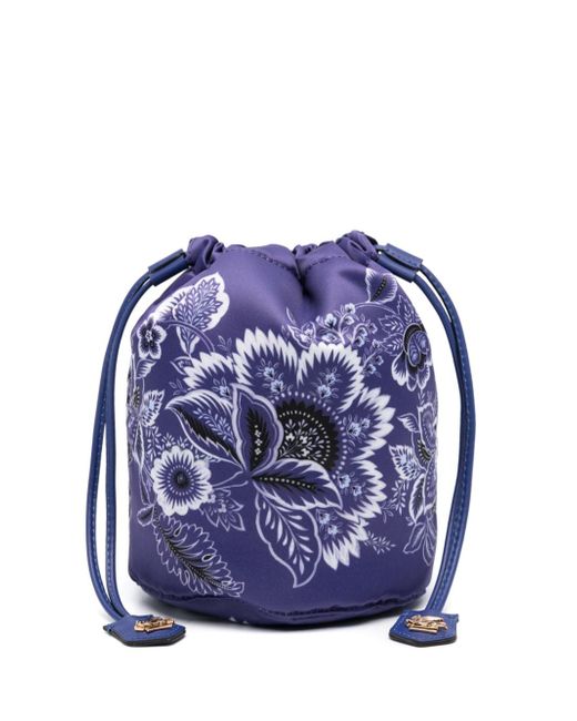 Etro floral-print drawstring clutch bag