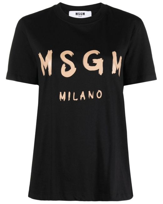 Msgm crew neck logo-print T-shirt
