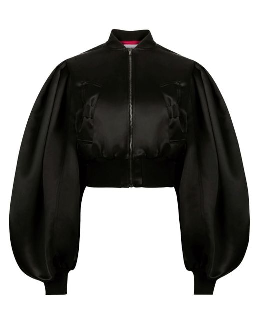 Nina Ricci cropped satin bomber jacket